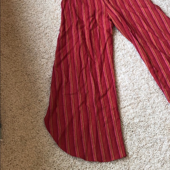 Anthropologie Drew red magenta striped jumpsuit - Picture 7 of 10